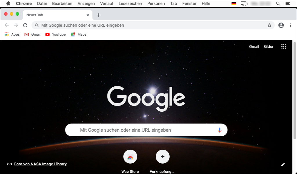 Abbildung Chrome unter macOS